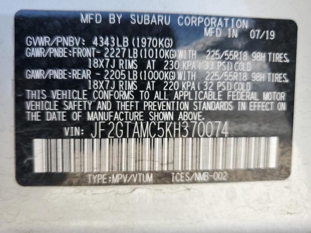 JF2GTAMC5KH370074 Subaru Crosstrek