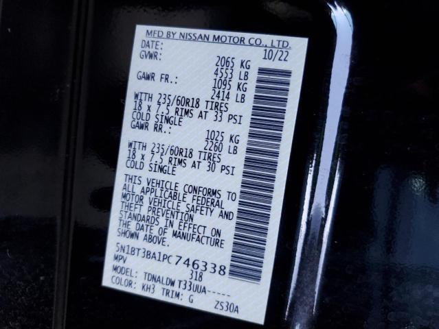5N1BT3BA1PC746338 Nissan ROGUE SV