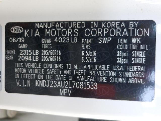 KNDJ23AU2L7081533 KIA SOUL LX