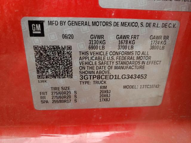 3GTP8CED1LG343453 GMC Sierra C1500 Elevation