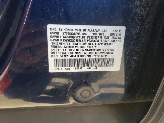 5FNYF4H41FB050903 Honda Pilot Ex