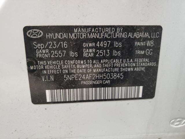 5NPE24AF2HH503845 Hyundai SONATA SE