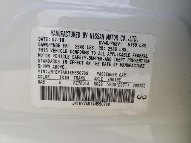 JN1EV7AR1KM550769 Infiniti Q50 LUXE
