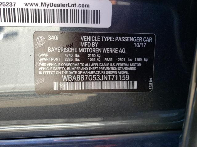 WBA8B7G53JNT71159 BMW 340 XI