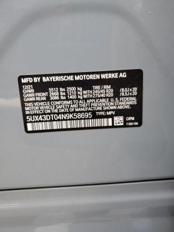 5UX43DT04N9K58695 BMW X4 M40i