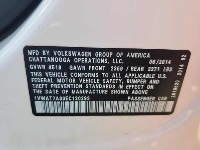 1VWAT7A33EC120293 Volkswagen PASSAT S