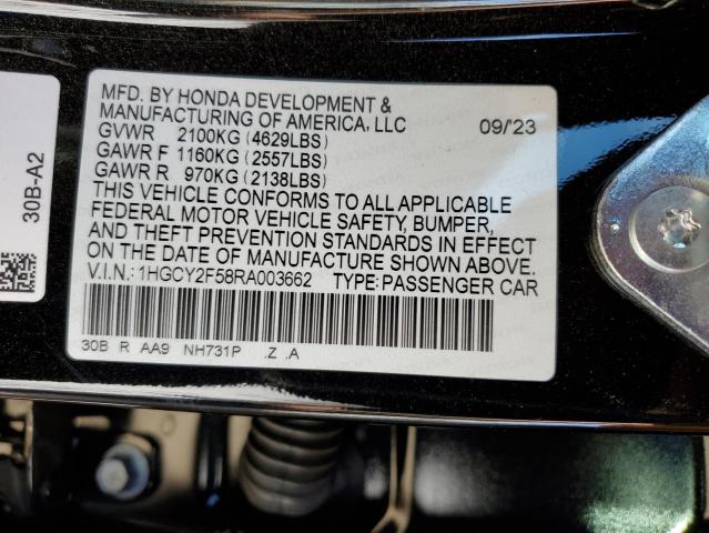 1HGCY2F58RA003662 Honda Accord Hybrid Sport