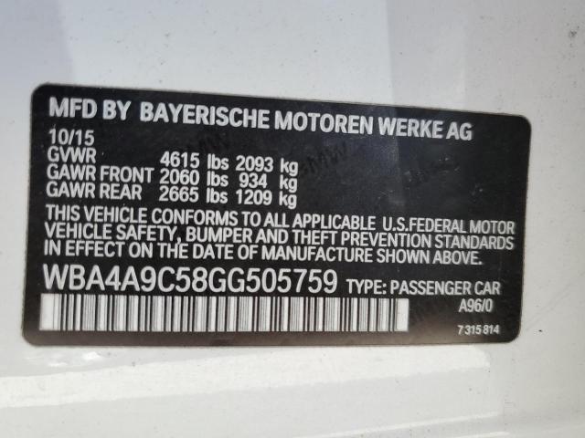 WBA4A9C58GG505759 BMW 428 I Gran Coupe Sulev