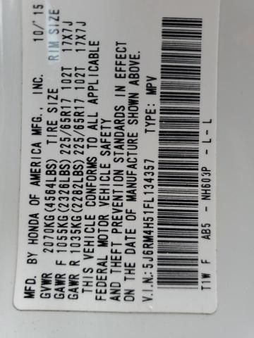5J6RM4H51FL134357 Honda CR-V EX