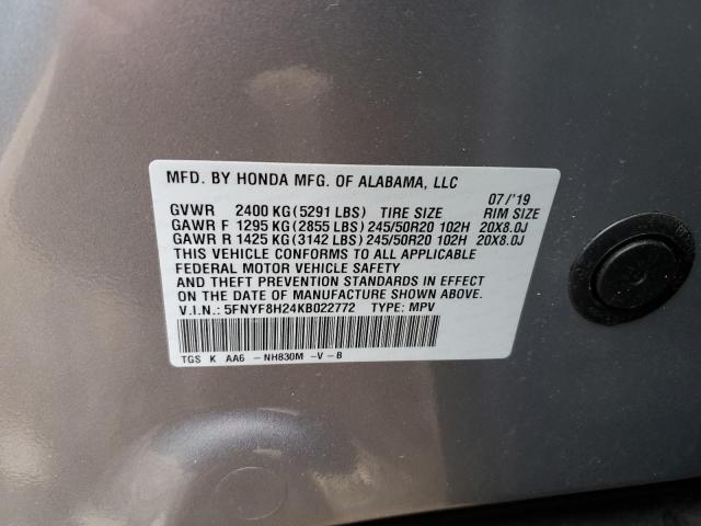 5FNYF8H24KB022772 Honda Passport Sport