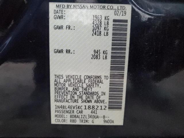 1N4BL4EV5KC188212 Nissan ALTIMA SL