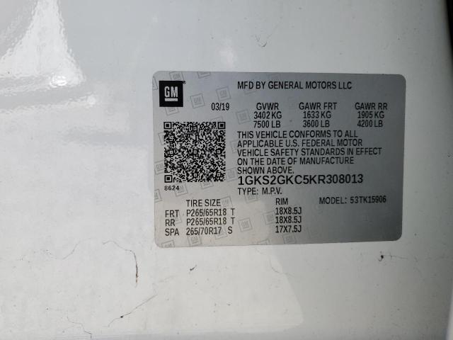 1GKS2GKC5KR308013 GMC Yukon Xl K1500 Slt