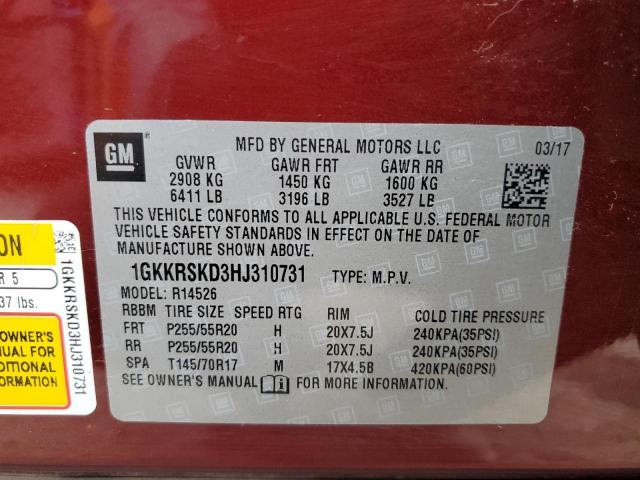 1GKKRSKD3HJ310731 GMC Acadia Limited Slt-2