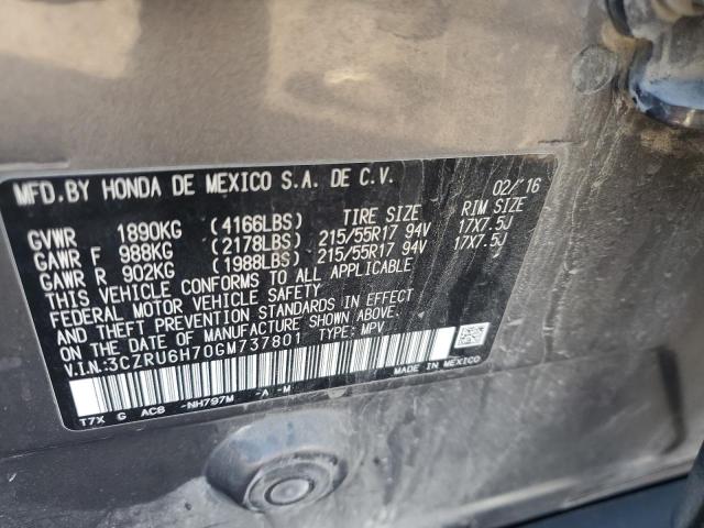 3CZRU6H70GM737801 Honda Hr-v Exl