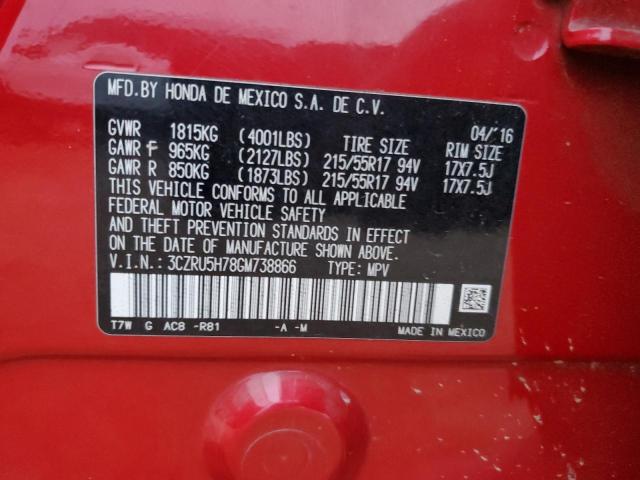 3CZRU5H78GM738866 Honda Hr-v Exl