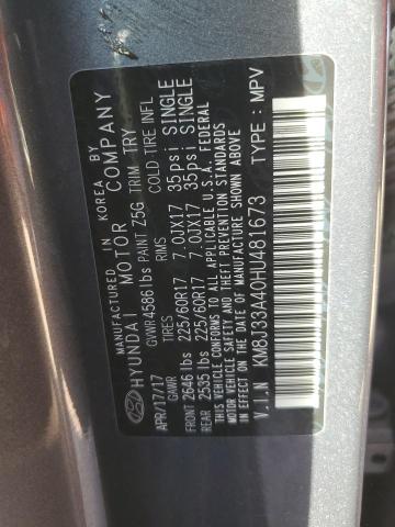 KM8J33A40HU481673 Hyundai Tucson Limited