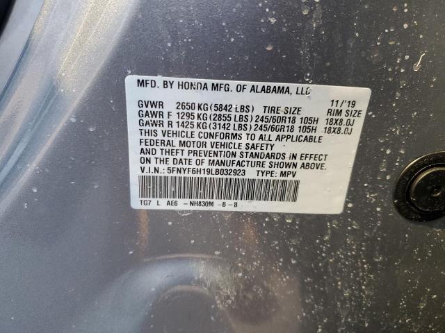 5FNYF6H19LB032923 Honda PILOT LX