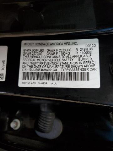 19UUB6F46MA001244 Acura Tlx Technology