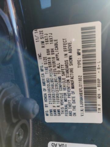5J6RM4H9XFL011952 Honda Cr-v Touring