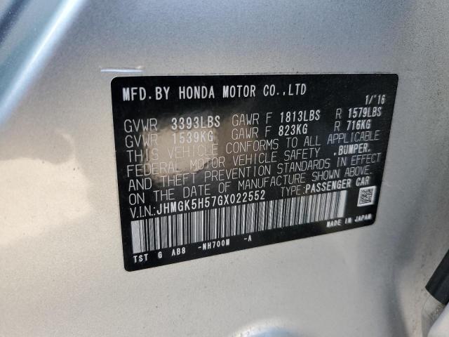 JHMGK5H57GX022552 Honda FIT LX