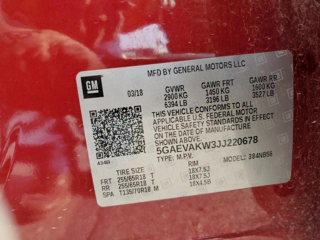 5GAEVAKW3JJ220678 Buick Enclave Essence