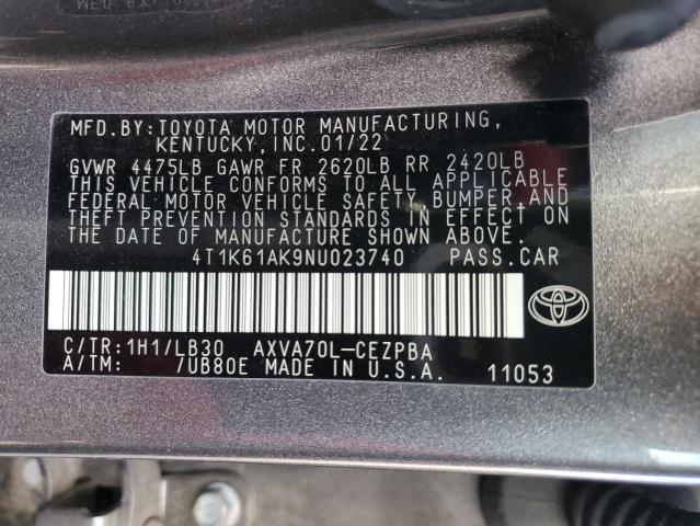 4T1K61AK9NU023740 Toyota CAMRY XSE