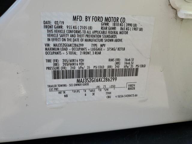 MAJ3S2GE6KC286299 Ford Ecosport Se