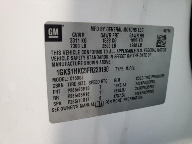 1GKS1HKC5FR220190 GMC Yukon Xl C1500 Slt