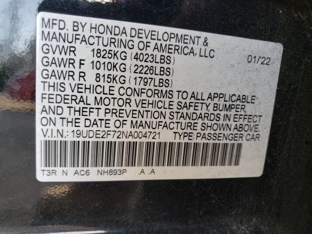 19UDE2F72NA004721 Acura Ilx Premium