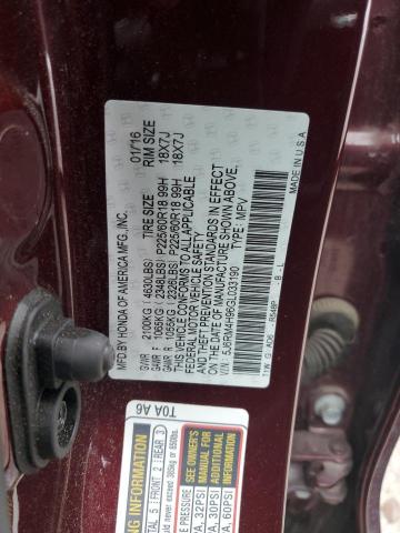 5J6RM4H96GL033190 Honda Cr-v Touring