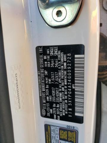 5XYPG4A34GG092728 KIA SORENTO LX