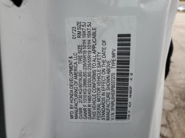 5FNRL6H93PB037270 Honda Odyssey Elite