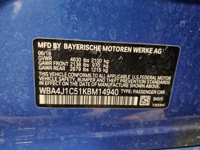 WBA4J1C51KBM14940 BMW 430i Gran Coupe