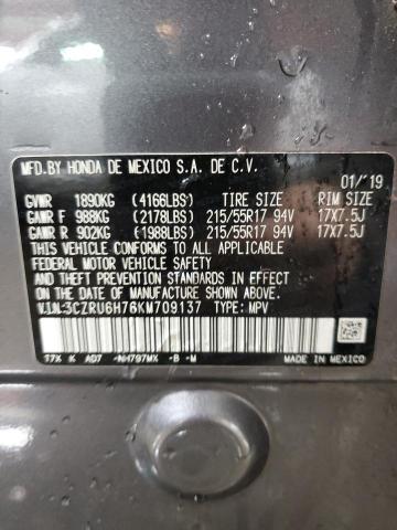 3CZRU6H76KM709137 Honda Hr-v Exl