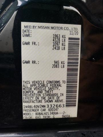 1N4BL4DV2MN332663 Nissan ALTIMA SV