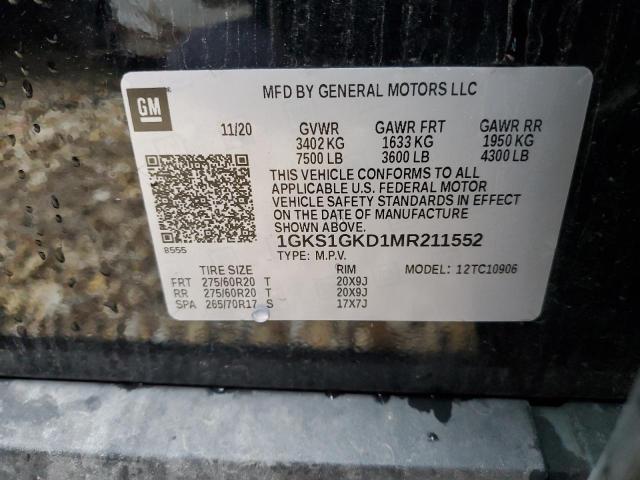 1GKS1GKD1MR211552 GMC Yukon Xl C1500 Slt
