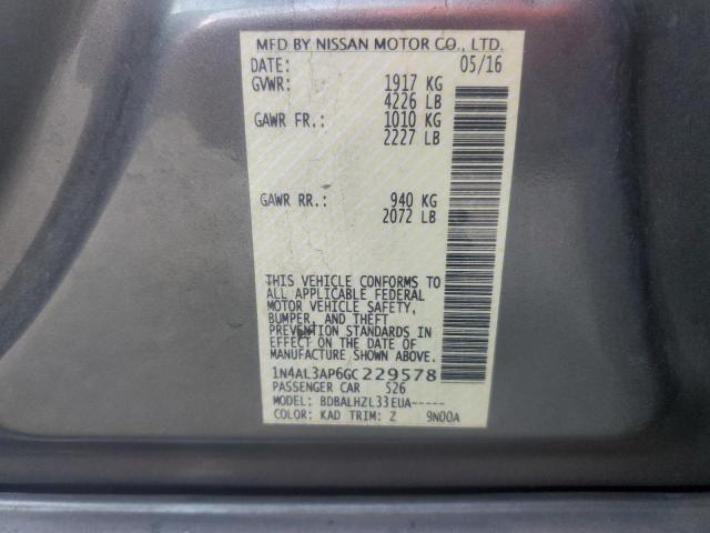 1N4AL3AP6GC229578 Nissan ALTIMA 2.5