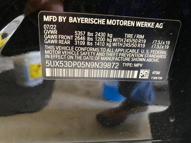 5UX53DP05N9N39872 BMW X3 Xdrive30i