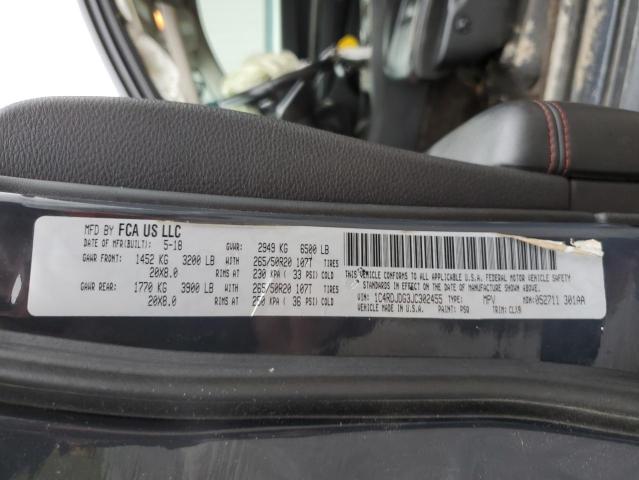 1C4RDJDG3JC302455 Dodge DURANGO GT