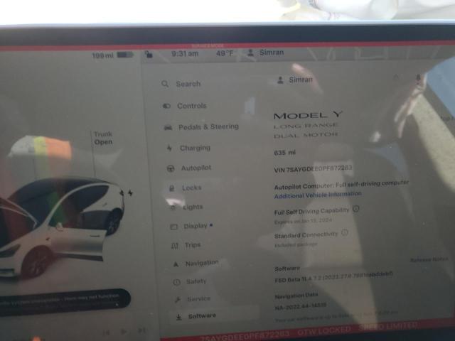 7SAYGDEE0PF872283 Tesla Model Y