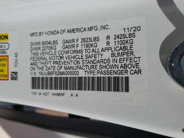 19UUB6F62MA005003 Acura Tlx Advance