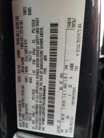 1FMCU0HD7KUB99404 Ford ESCAPE SEL