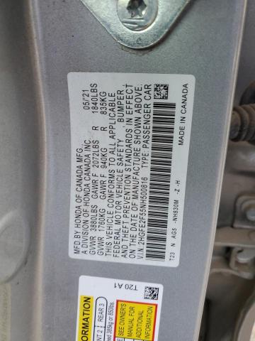 Honda CIVIC SPOR 2022 2HGFE2E55NH500816 Image 12