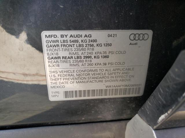 WA1AAAFY3M2089331 Audi Q5 PREMIUM