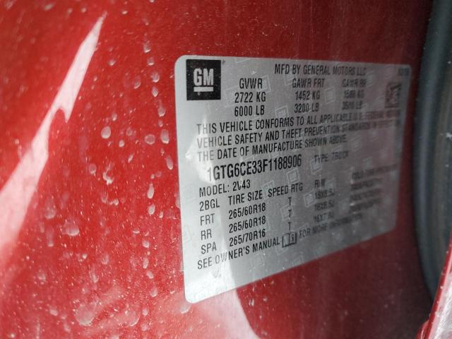 1GTG6CE33F1188906 GMC CANYON SLT