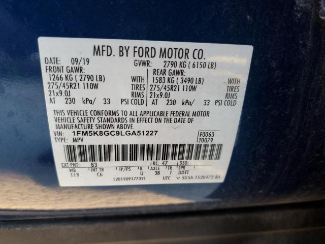 1FM5K8GC9LGA51227 Ford Explorer St