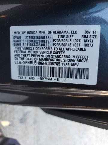 5FNRL5H96FB006765 Honda Odyssey Touring