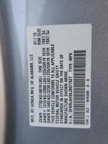 5FNRL6H9XJB077627 Honda Odyssey Elite