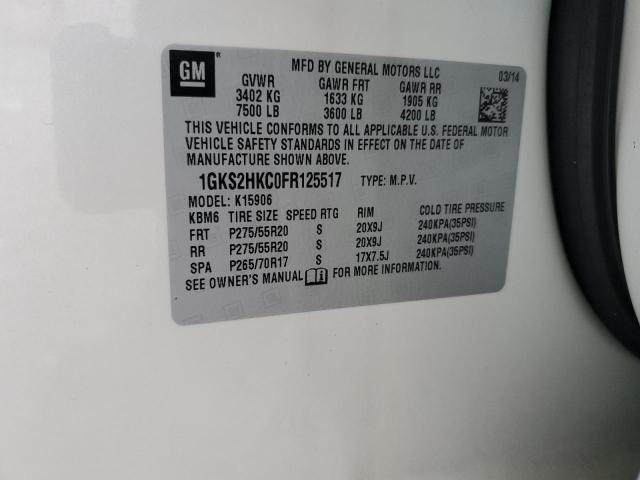 1GKS2HKC0FR125517 GMC Yukon Xl K1500 Slt