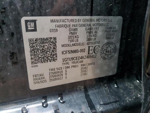 1GTU9CED4KZ405412 GMC Sierra K1500 Elevation